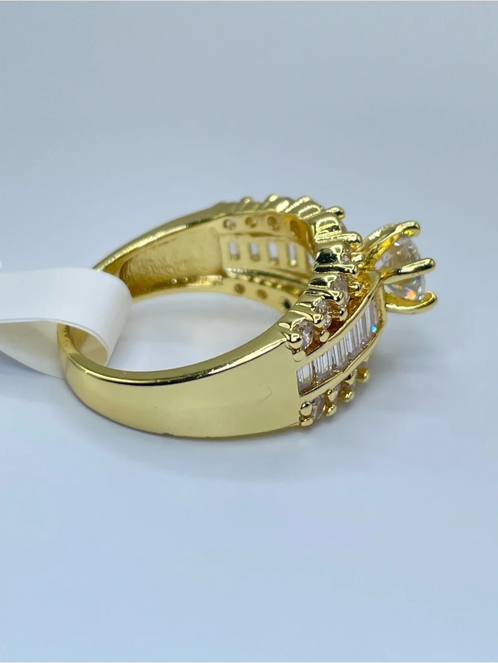 Swarovski Crystals Elements White Crystal Art Deco Bridal Ring Sz 7